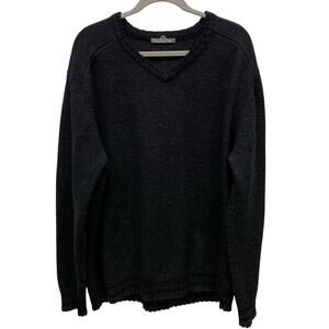 Smartwool Black Mens 2XL? Merino Wool Nylon Blend V‎ Neck Knit Sweater
